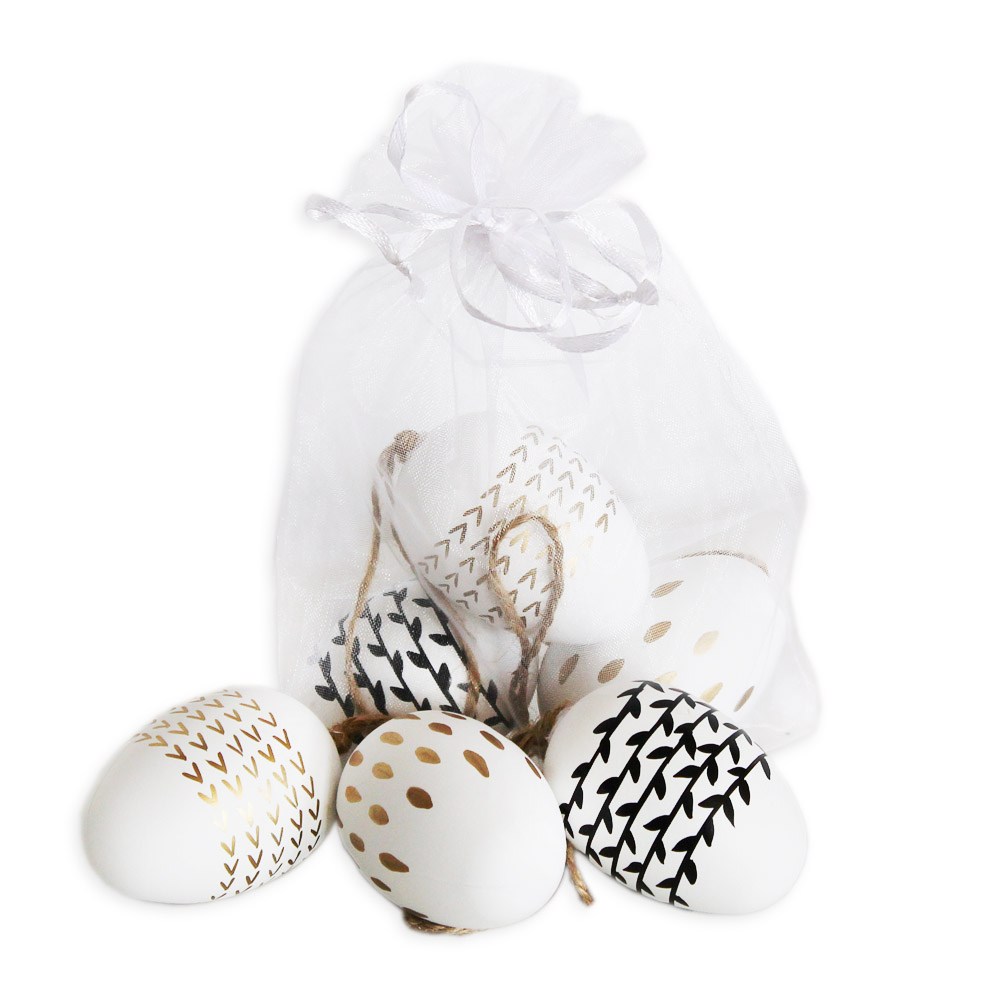 Vajíčka závěs bílá v.6cm pvc S/6