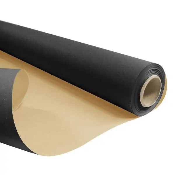 Papír kraft černá/natur role 0,79x50m