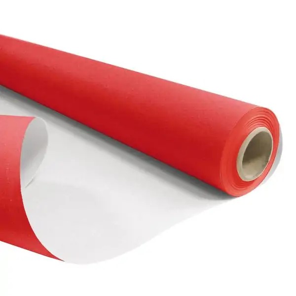 Papír kraft červená/bílá role 0,79x40m