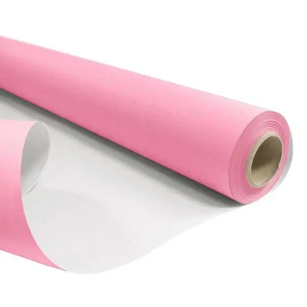 Papír kraft sv.růžová/bílá role 0,79x40m