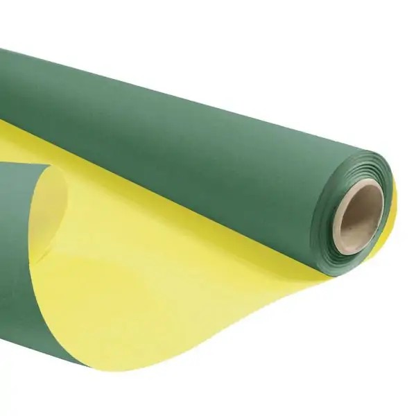 Papír kraft zelená/žlutá role 0,79x40m