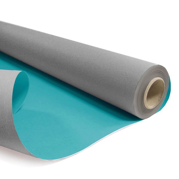 Papír kraft sv.šedá/tyrkys role 0,79x40m