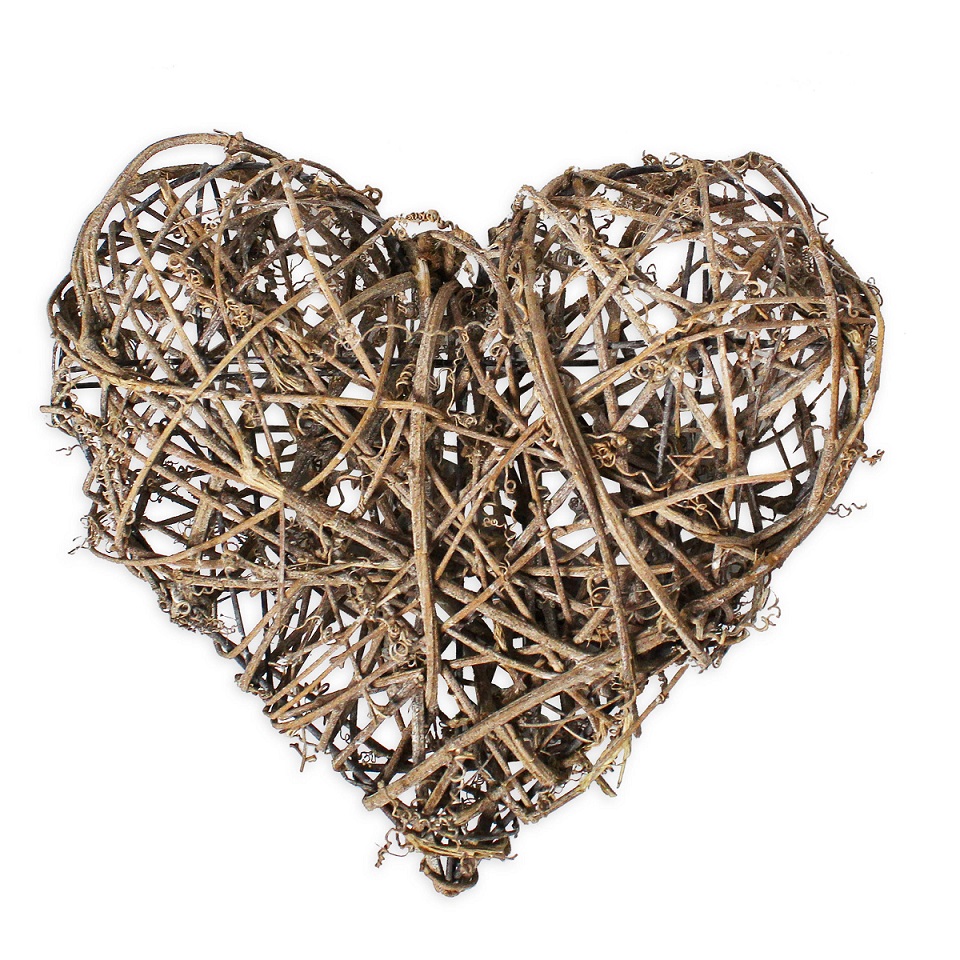Proutí srdce dl.27x21cm hnědé