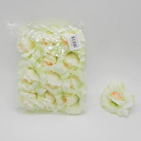 Růže hlava textil pr.8cm krémová 12ks