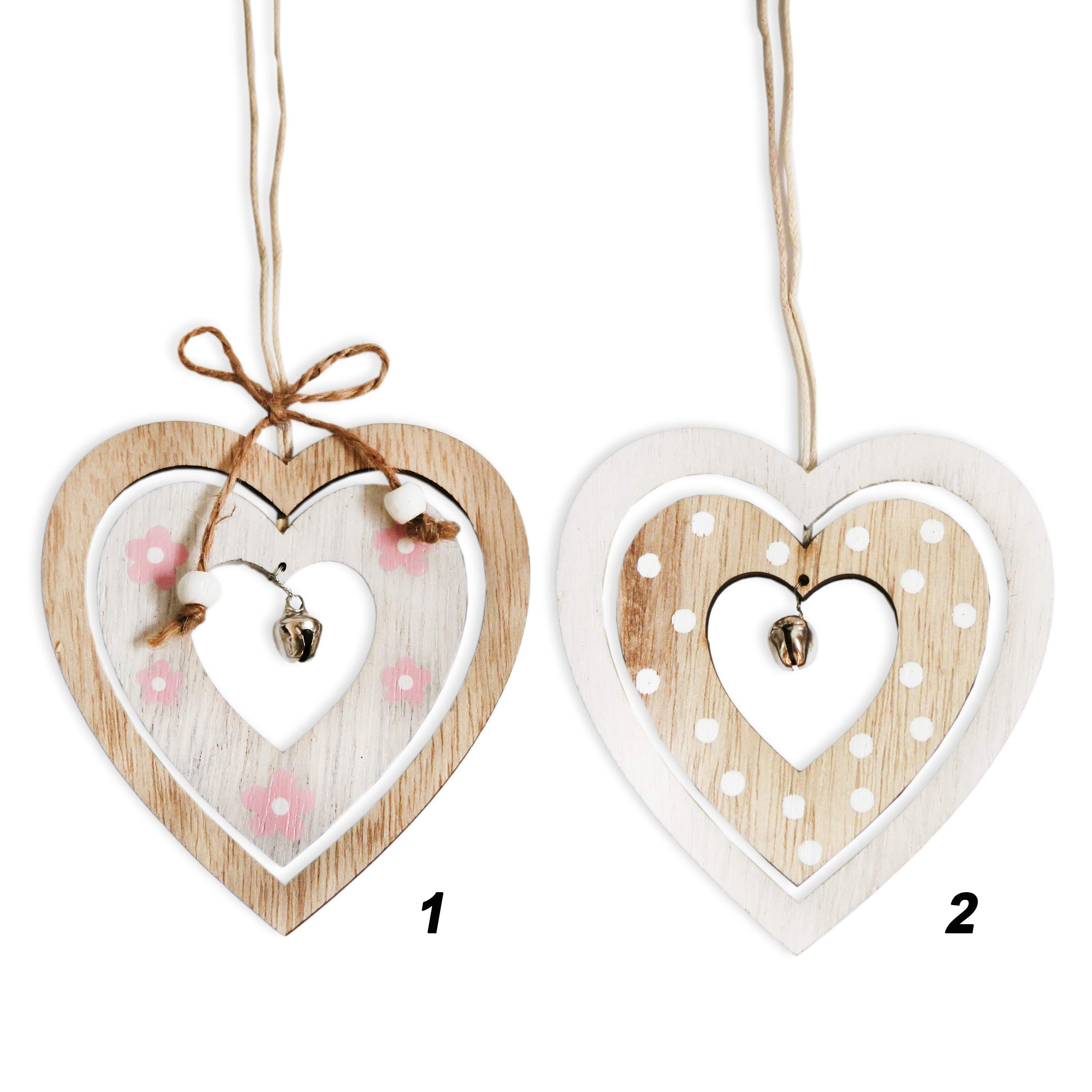Srdce závěs dl.19cm dřevo mix