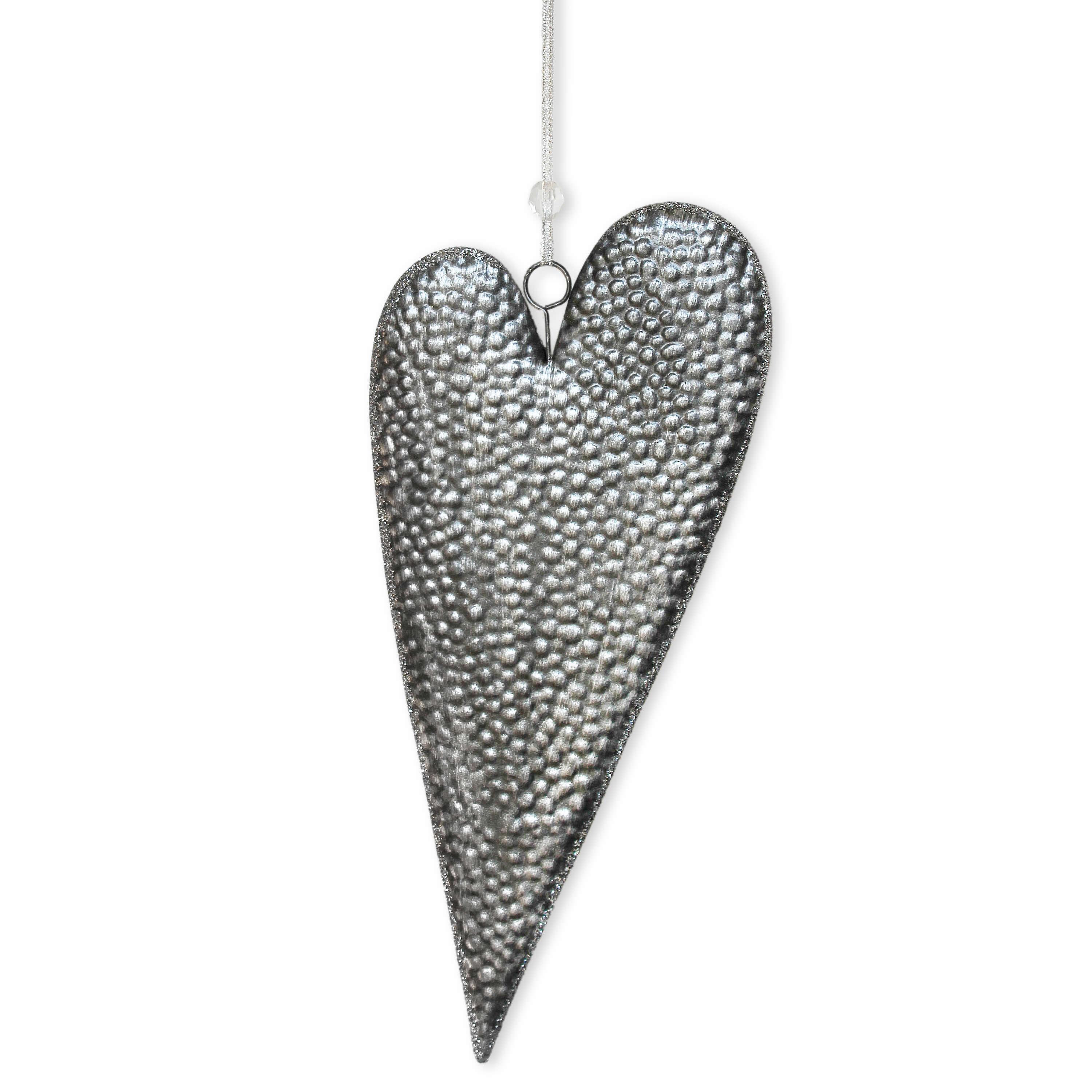 Srdce závěs kov dl.28cm černé