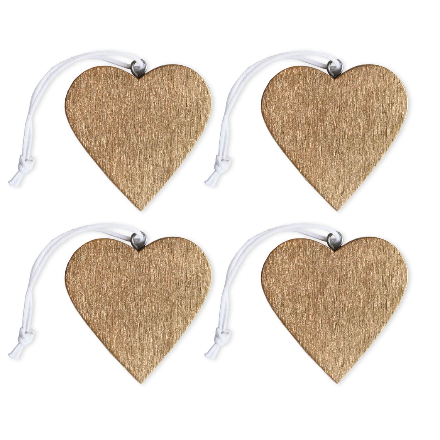 Srdce závěs dřevo š.5cm zlatá S/4