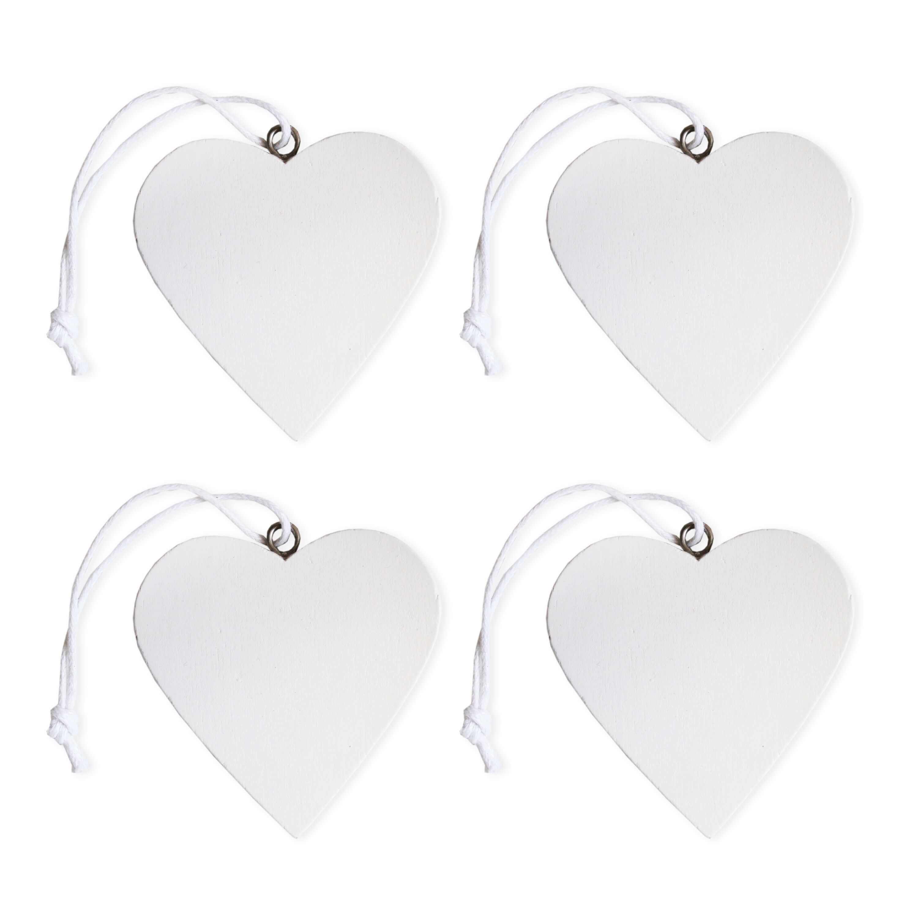 Srdce závěs dřevo š.5cm bílé S/4