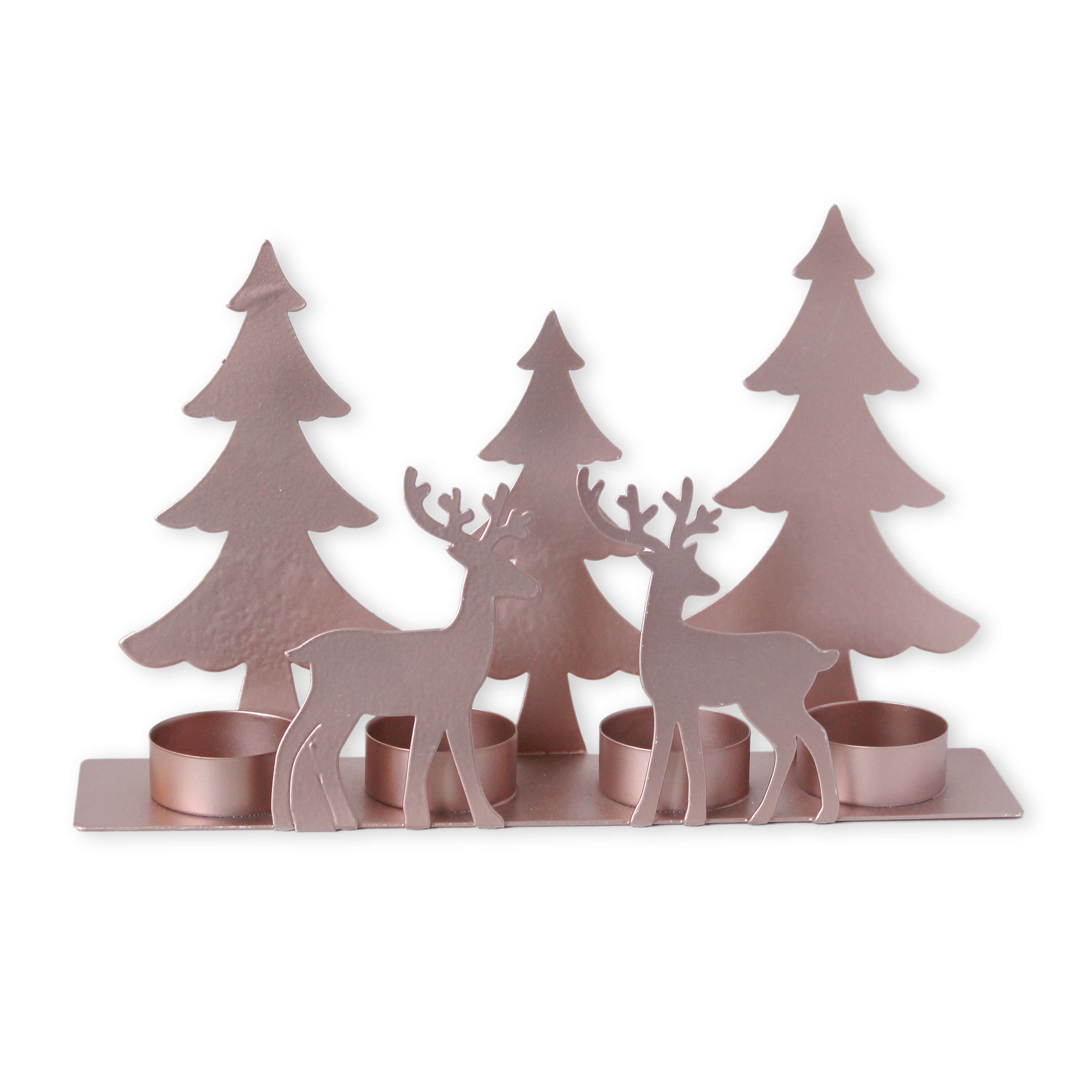 Adventní svícen kov Les dl.26cm roseglold