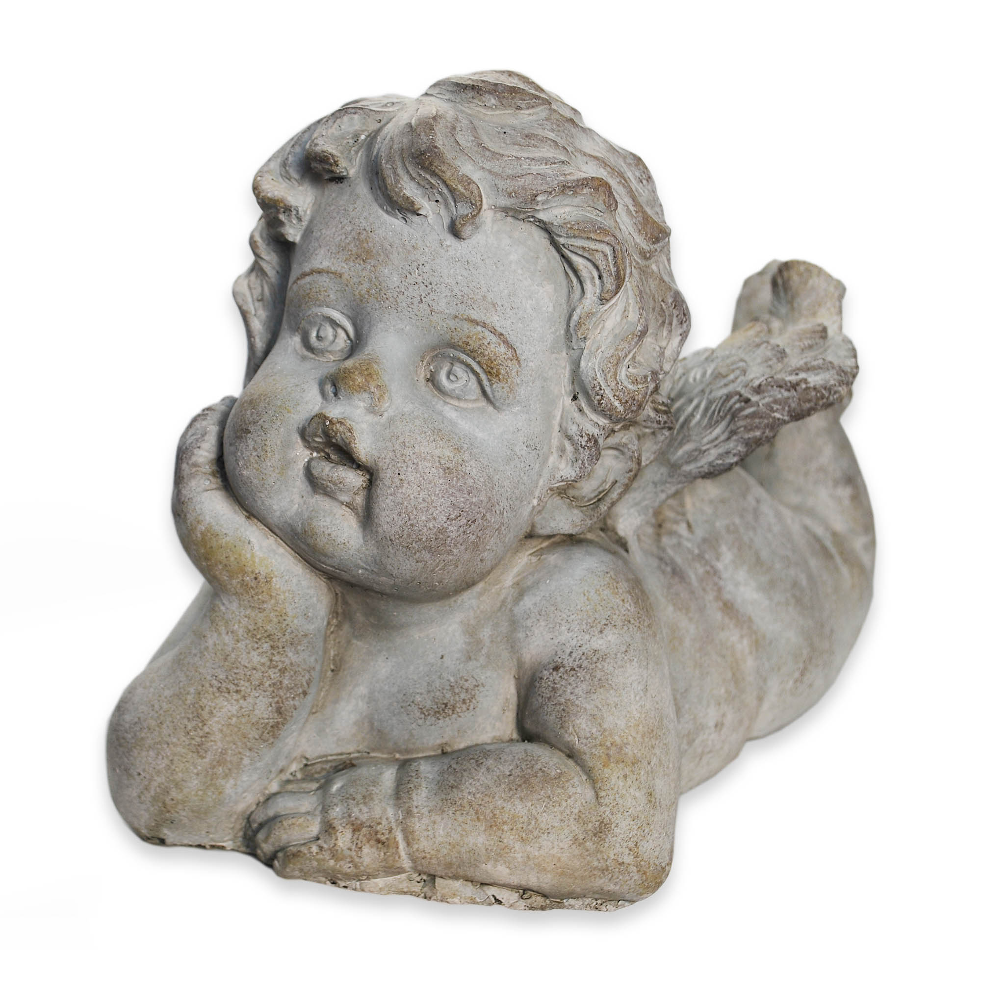 Anděl pietní beton dl.29x16cm šedý