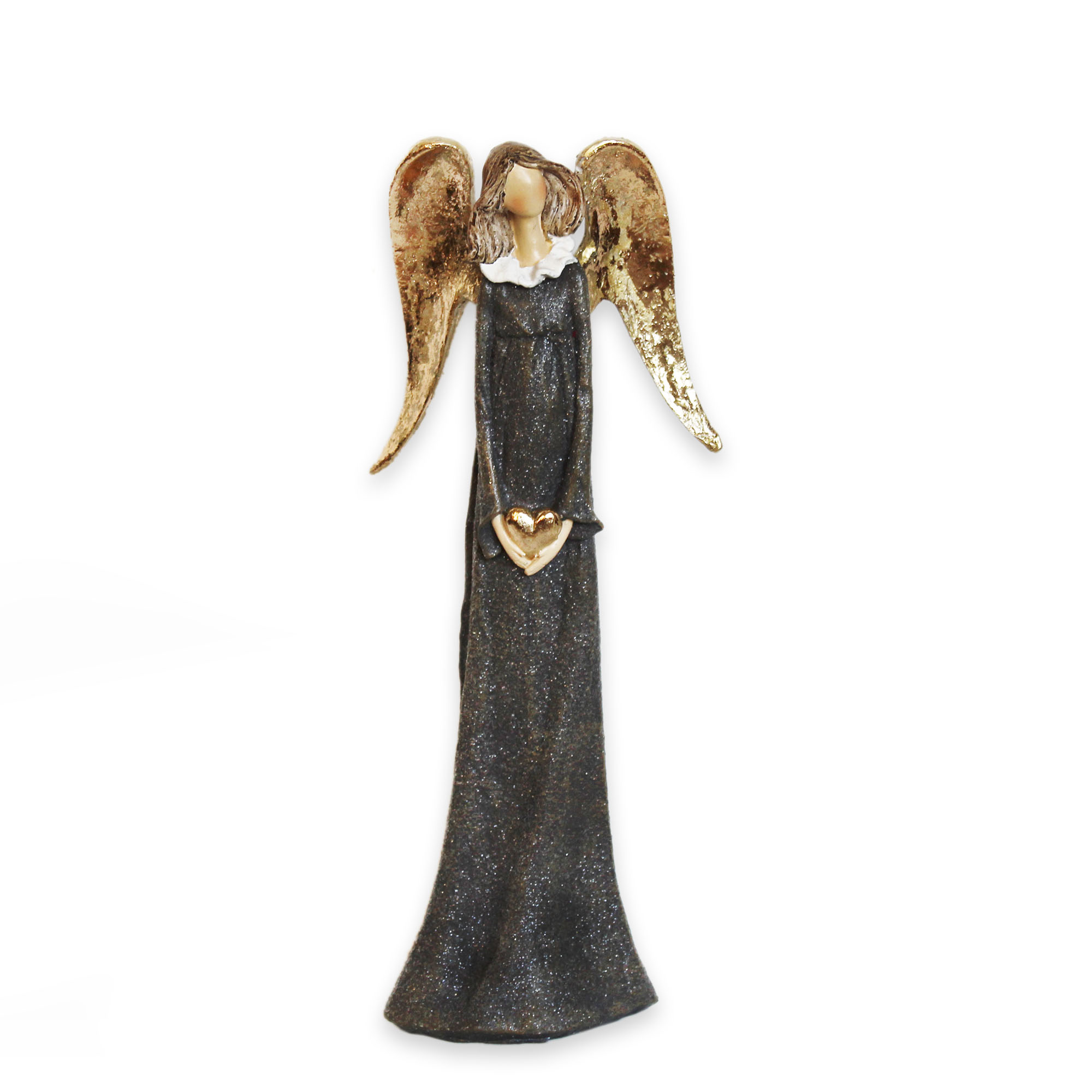 Anděl polyresin v.30cm černý