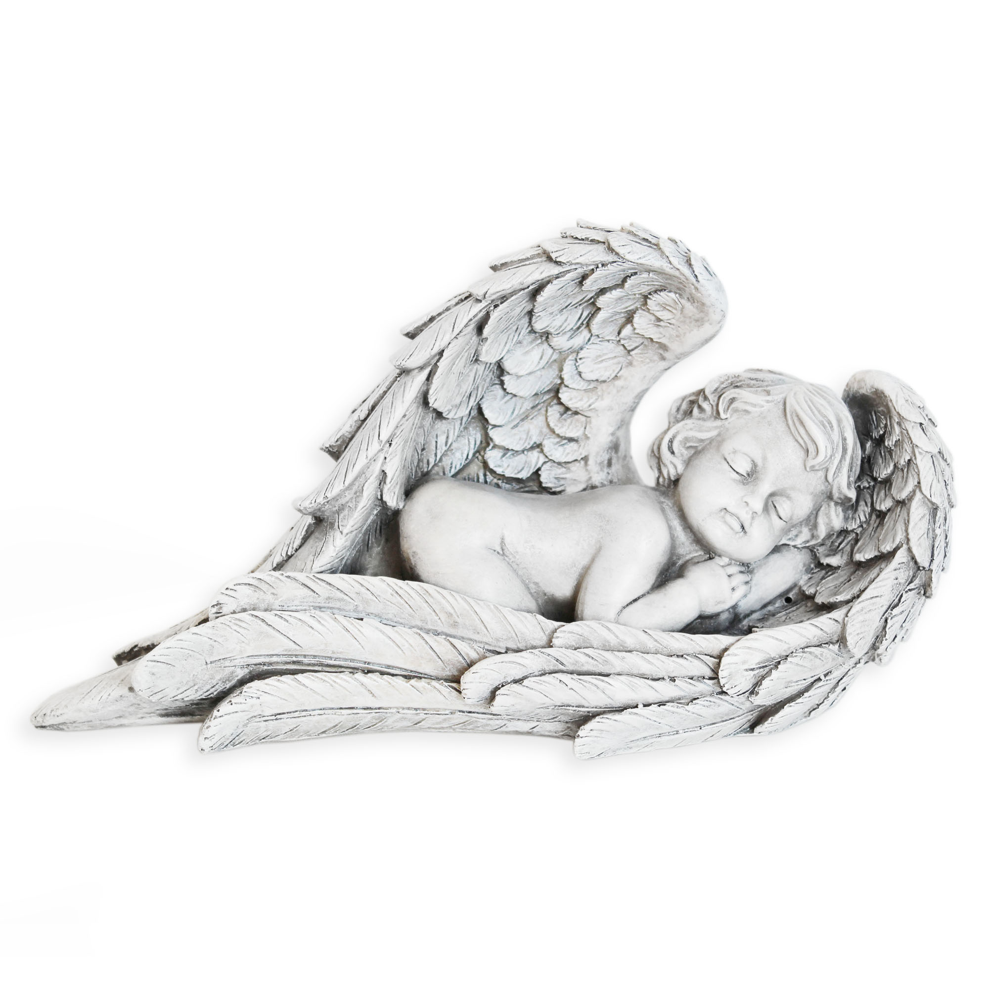 Anděl polyresin dl.31cm šedé