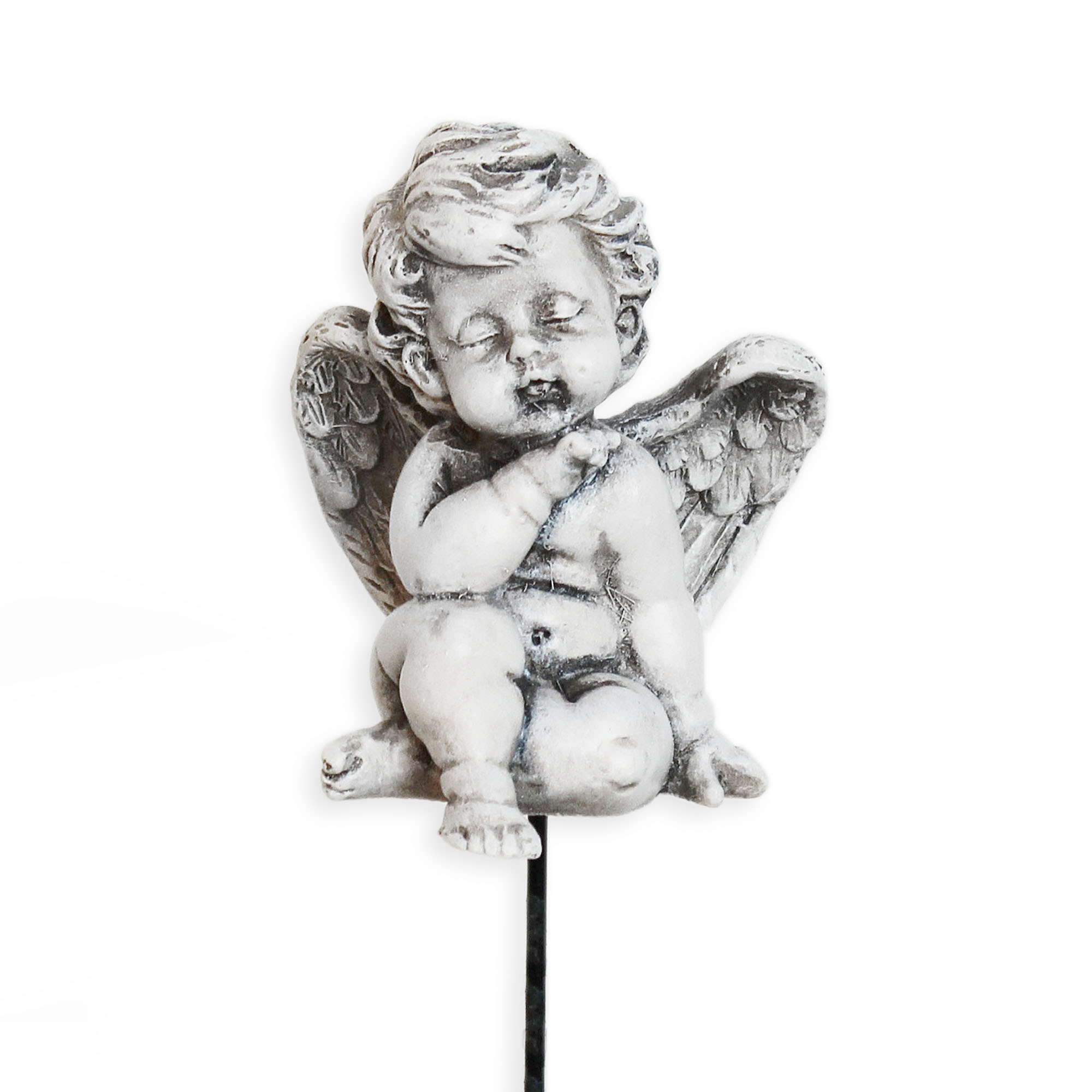 Anděl polyresin zápich v.18x55cm šedý