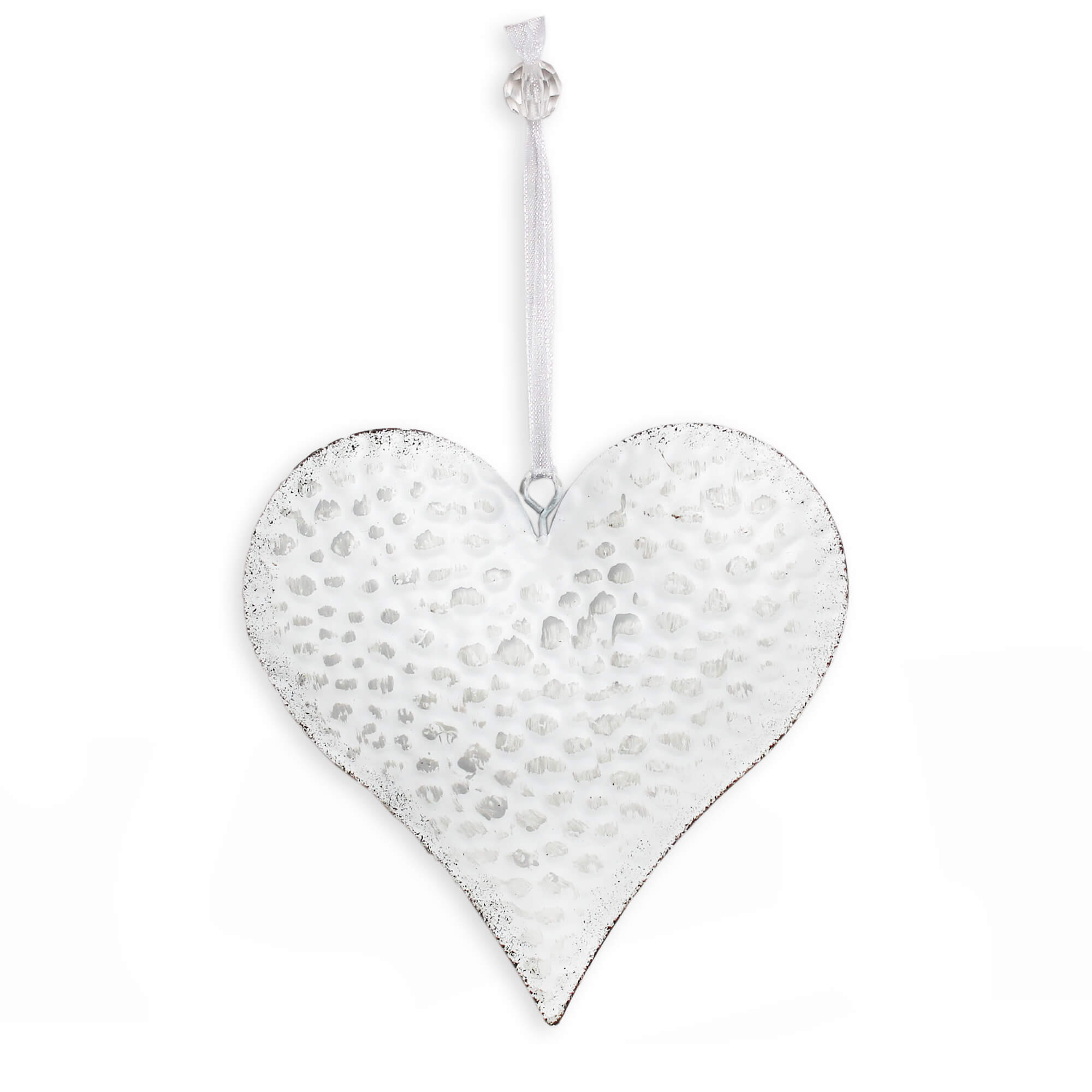 Srdce kov závěs  v.15cm bílé