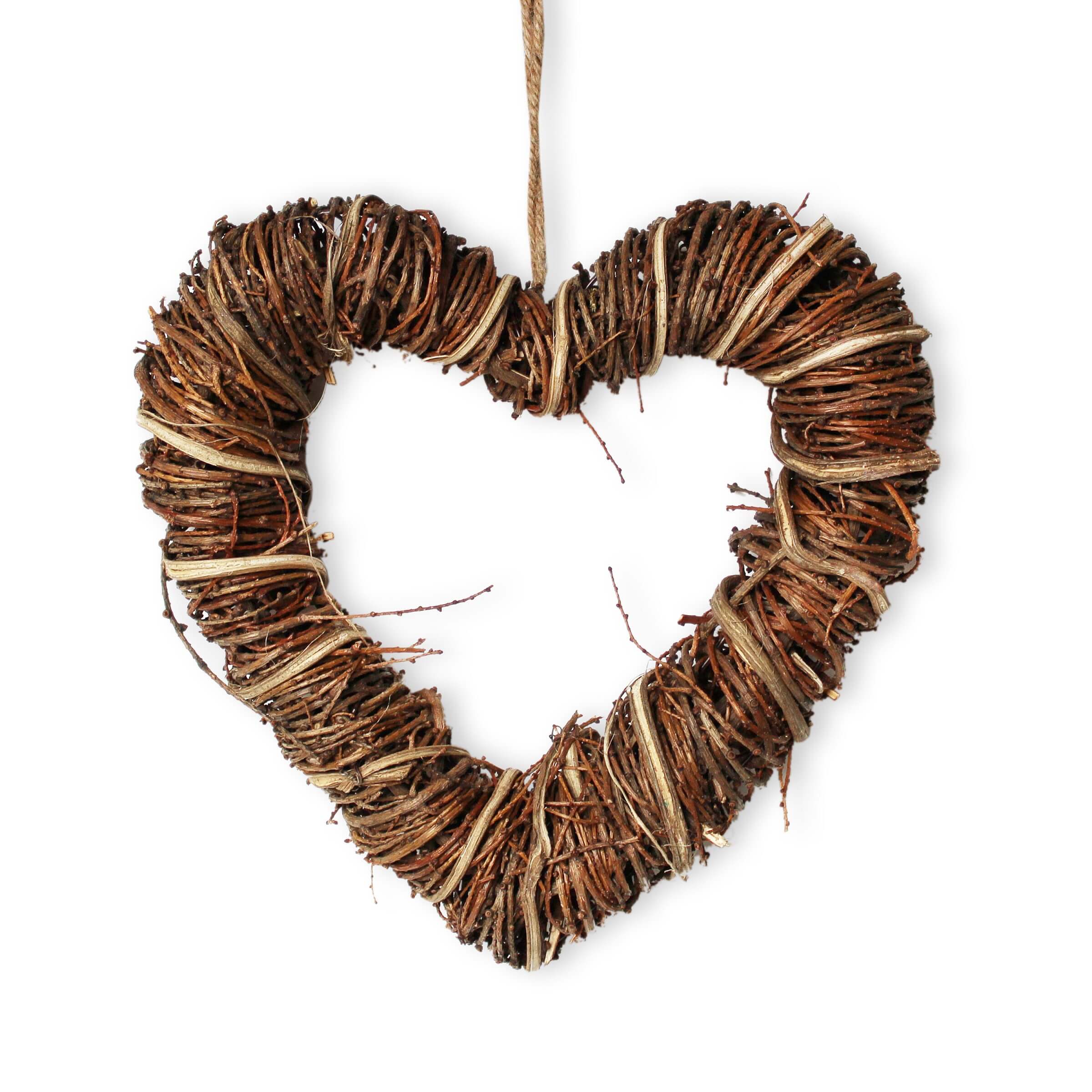 Proutí srdce závěs pr.25x25cm natural