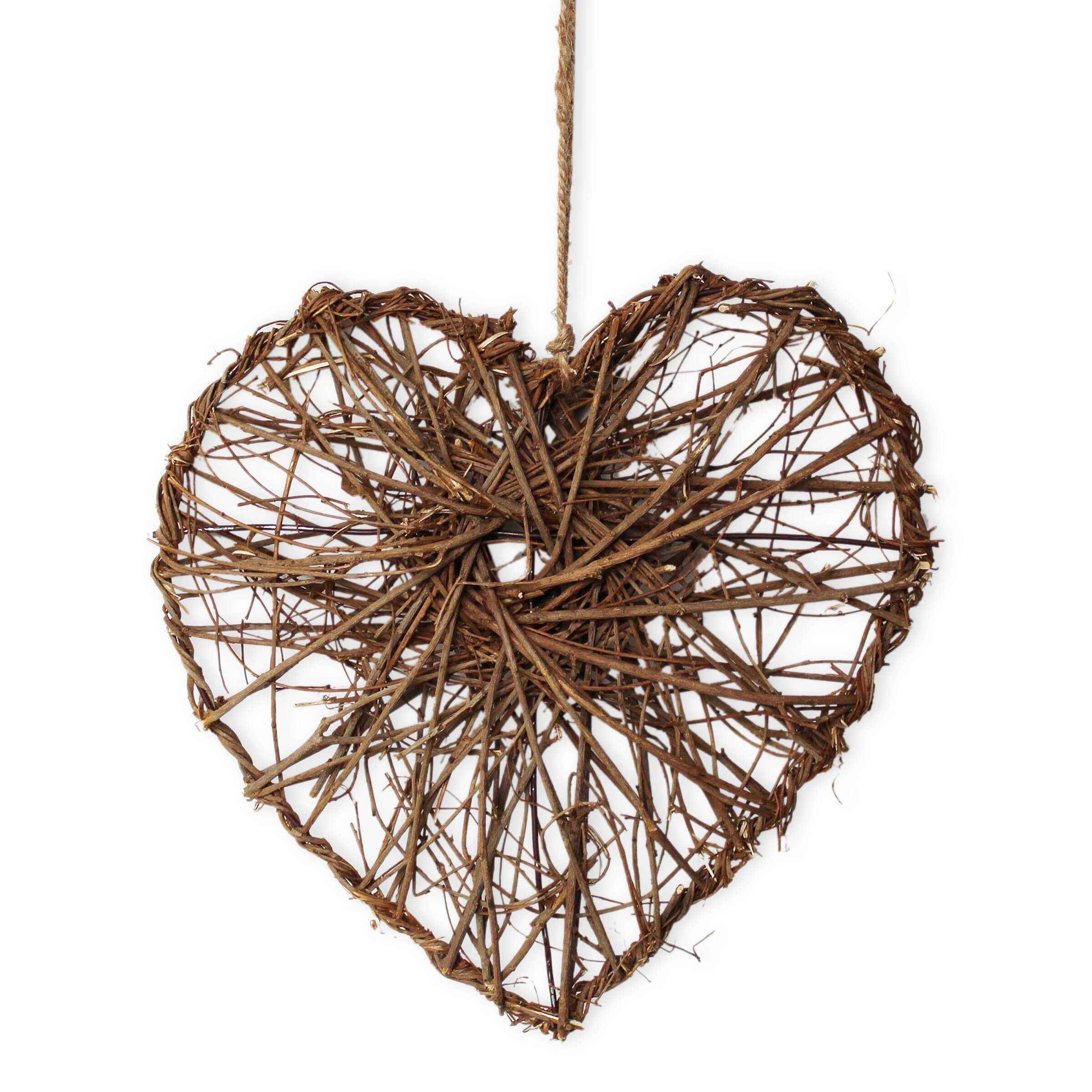Proutí srdce závěs pr.28x5cm natural
