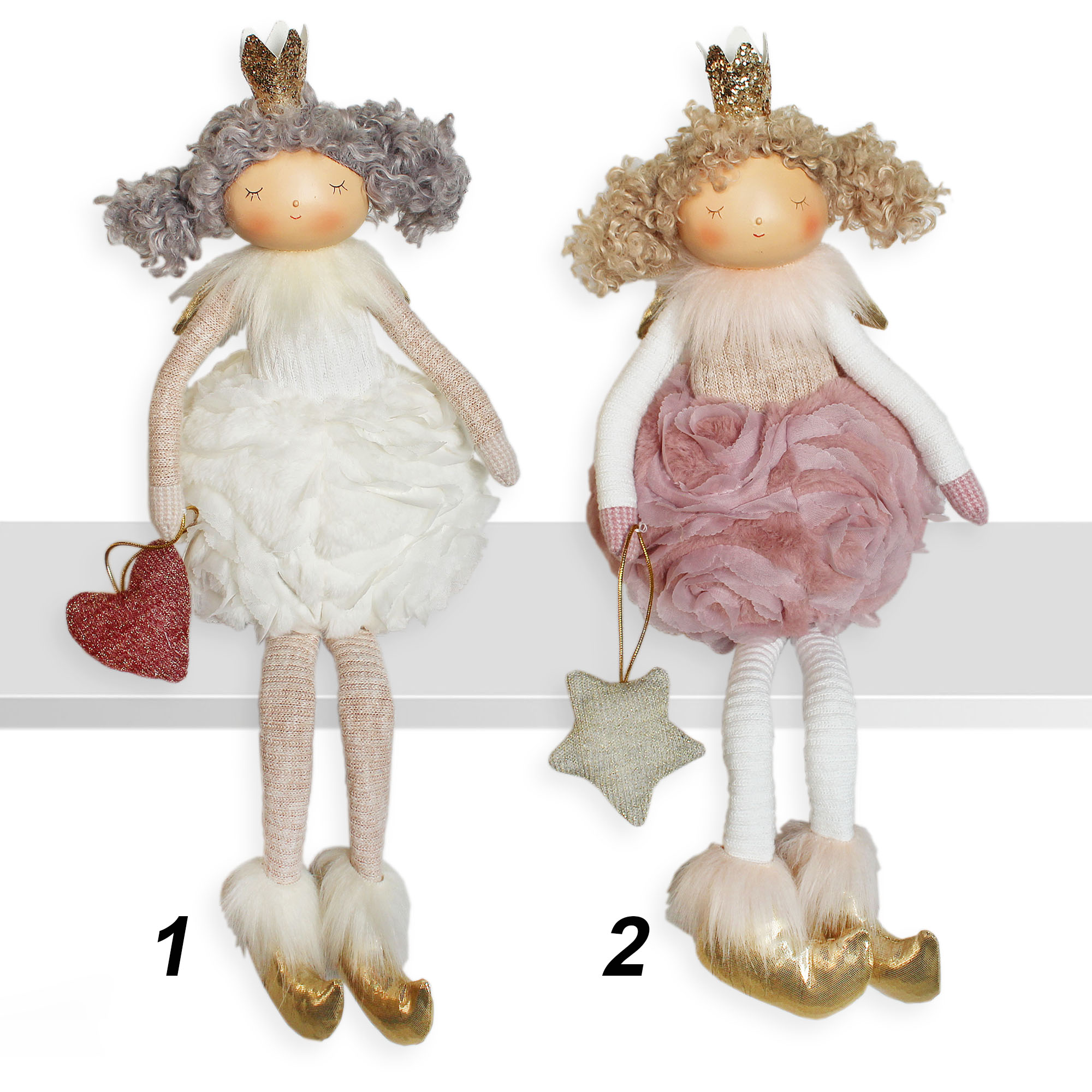 Anděl textil nohatý v.50x21cm mix