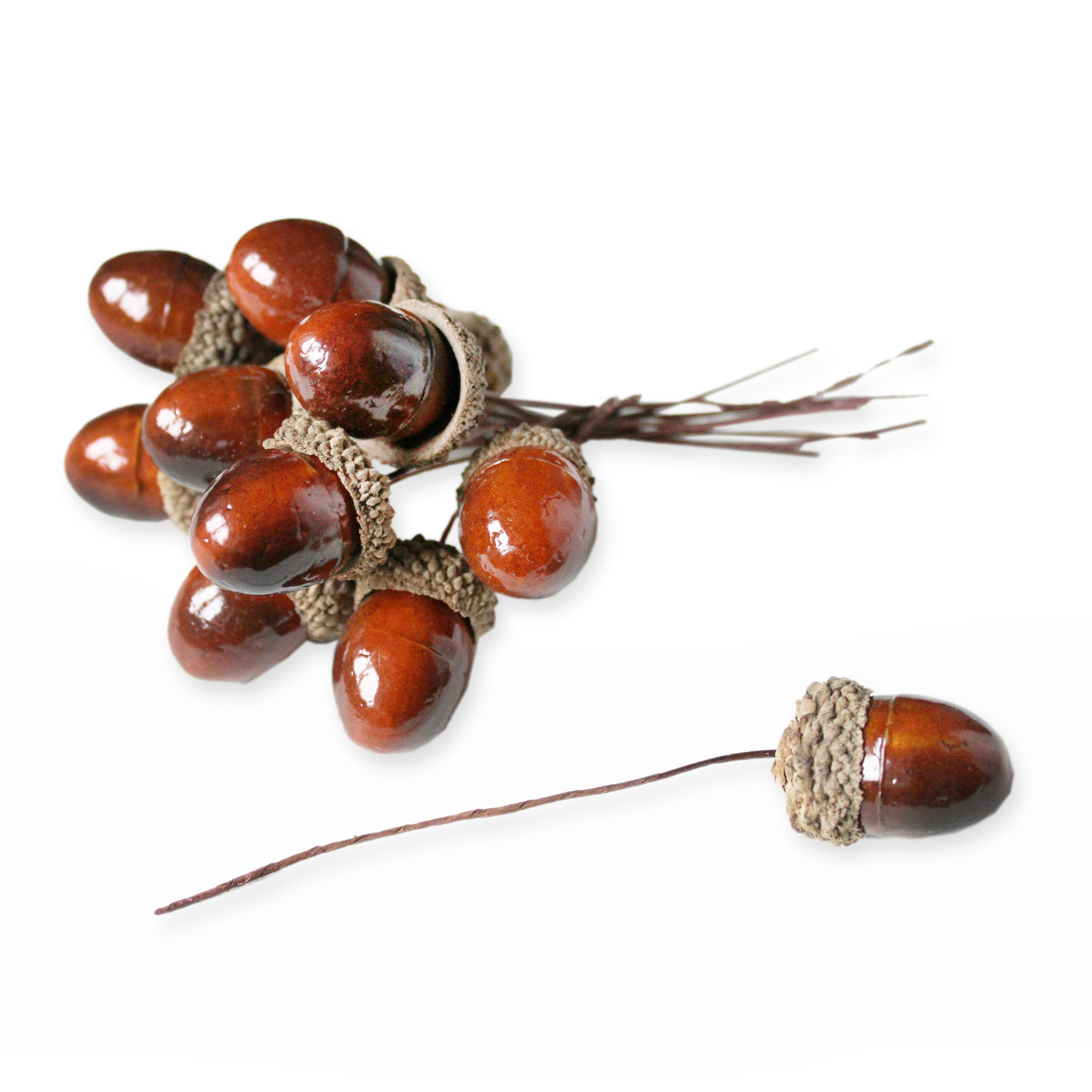 Žaludy zápich pr.3cm hnědé S/12