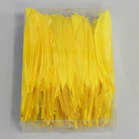 Peří brka žlutá S/100