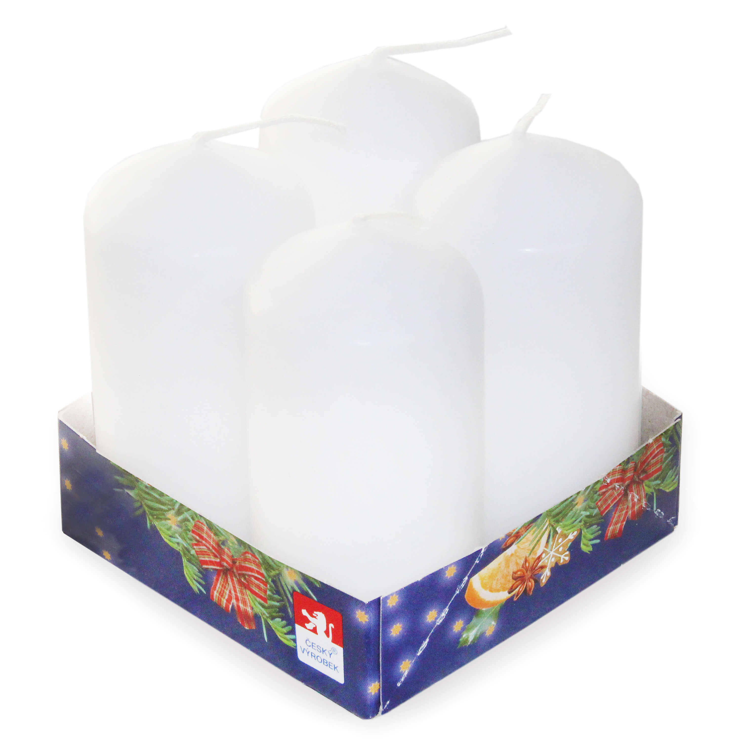 Svíčky lisované  pr.40x80mm bílé