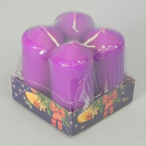 Adventní svíčky pr.40x80mm lila