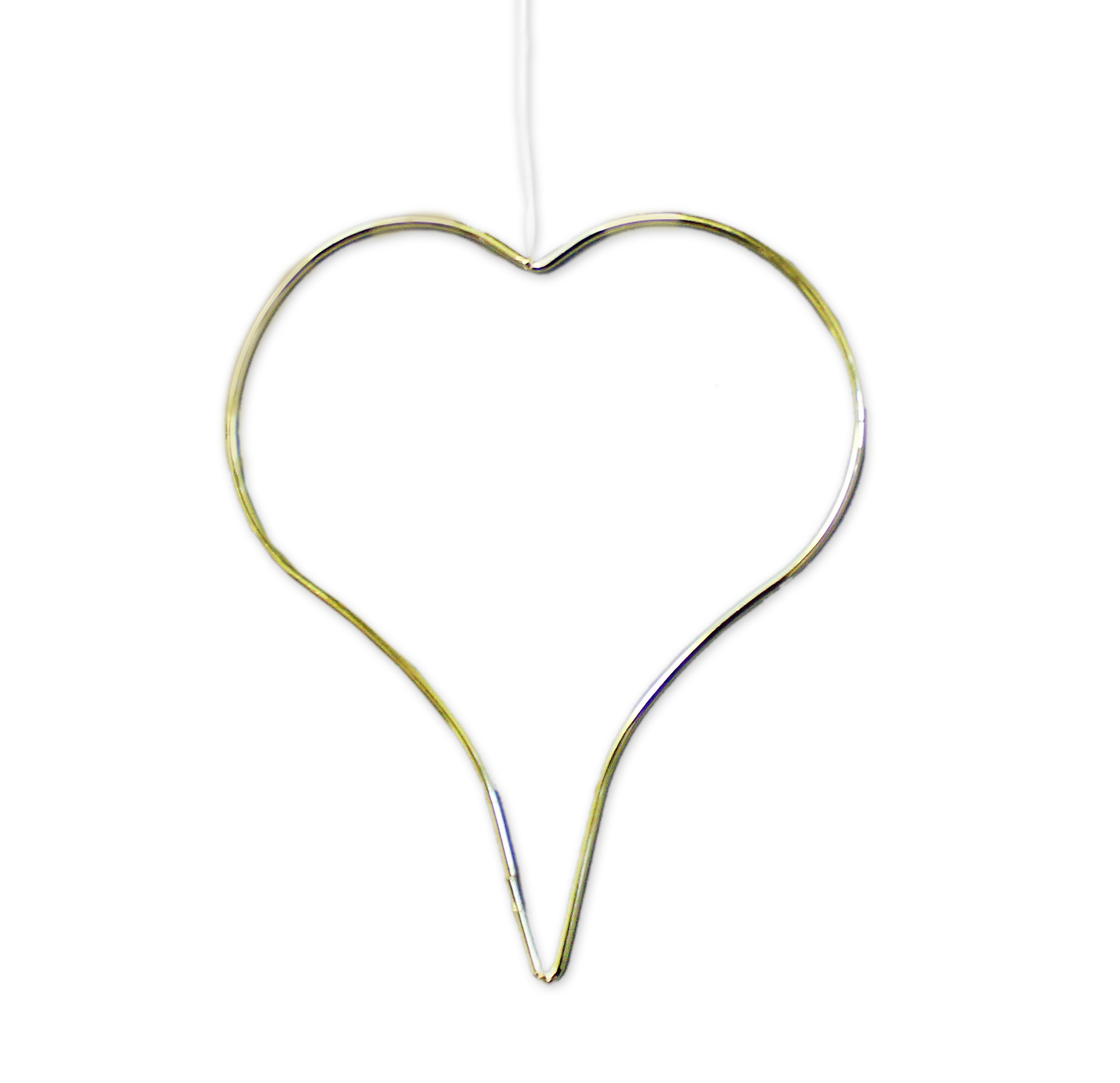 Srdce závěs kov v.17cm zlaté