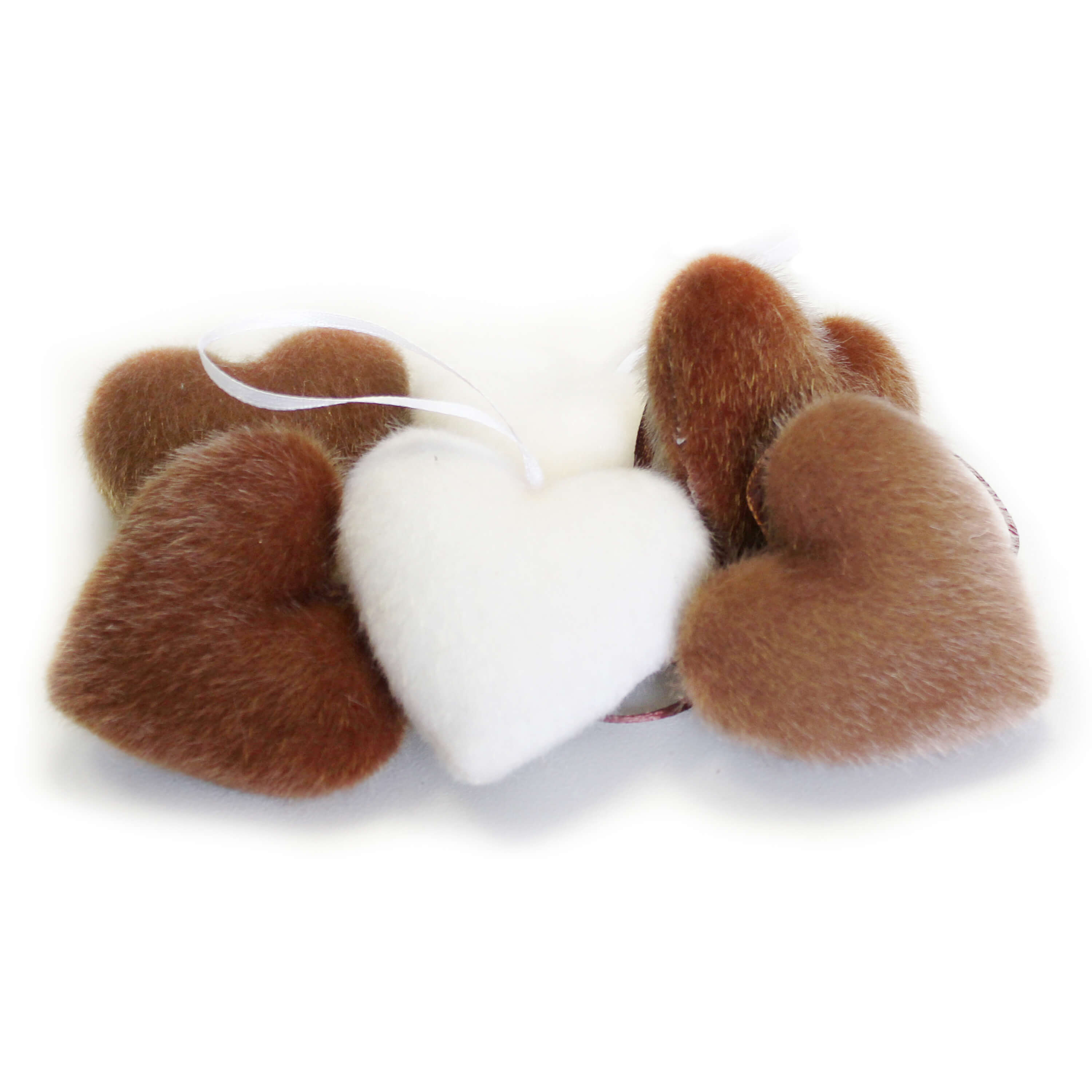 Srdce závěs textil š.6cm mix S/6