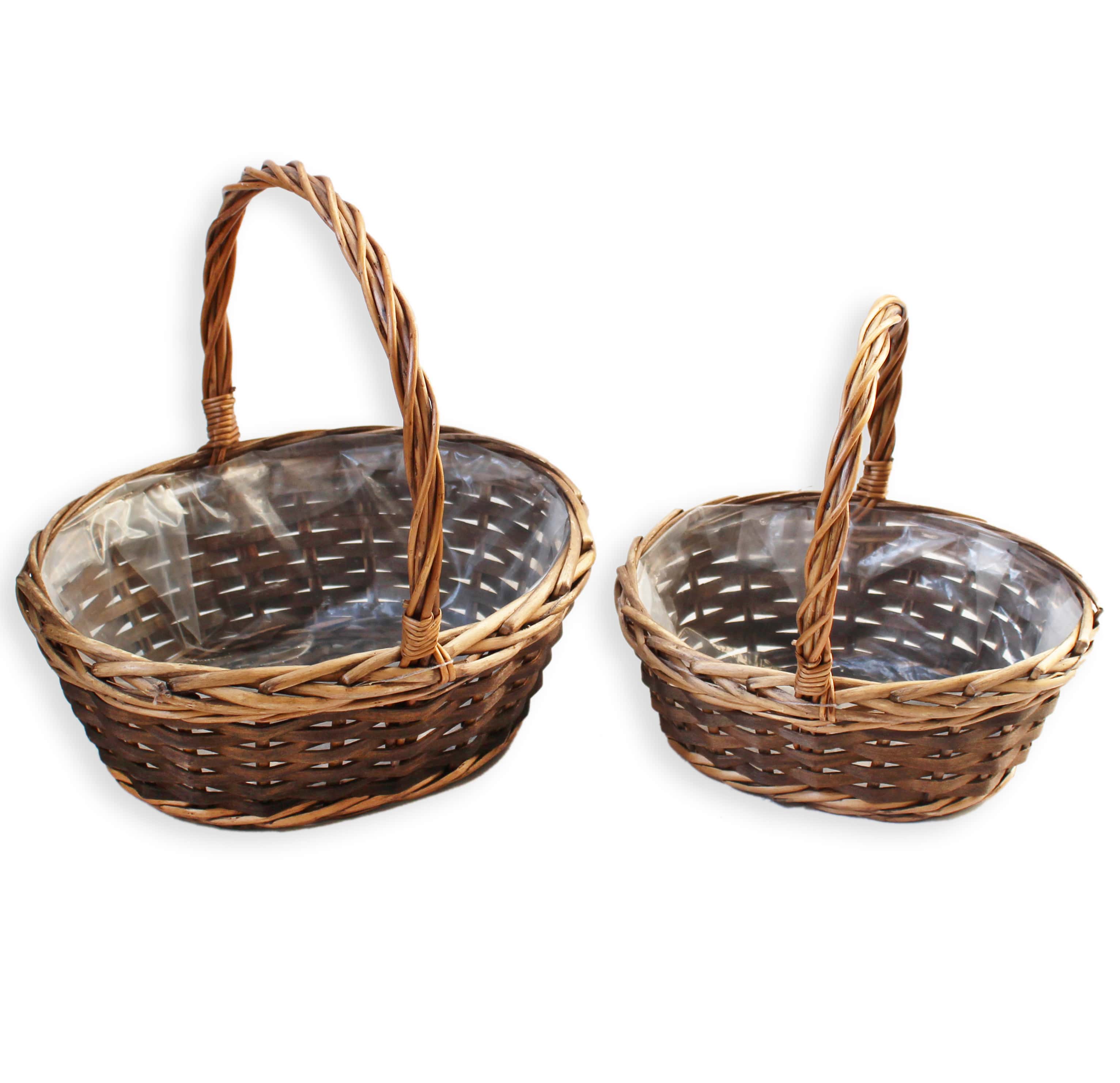 Proutí koše s uchem v.27x21cm natural S/2