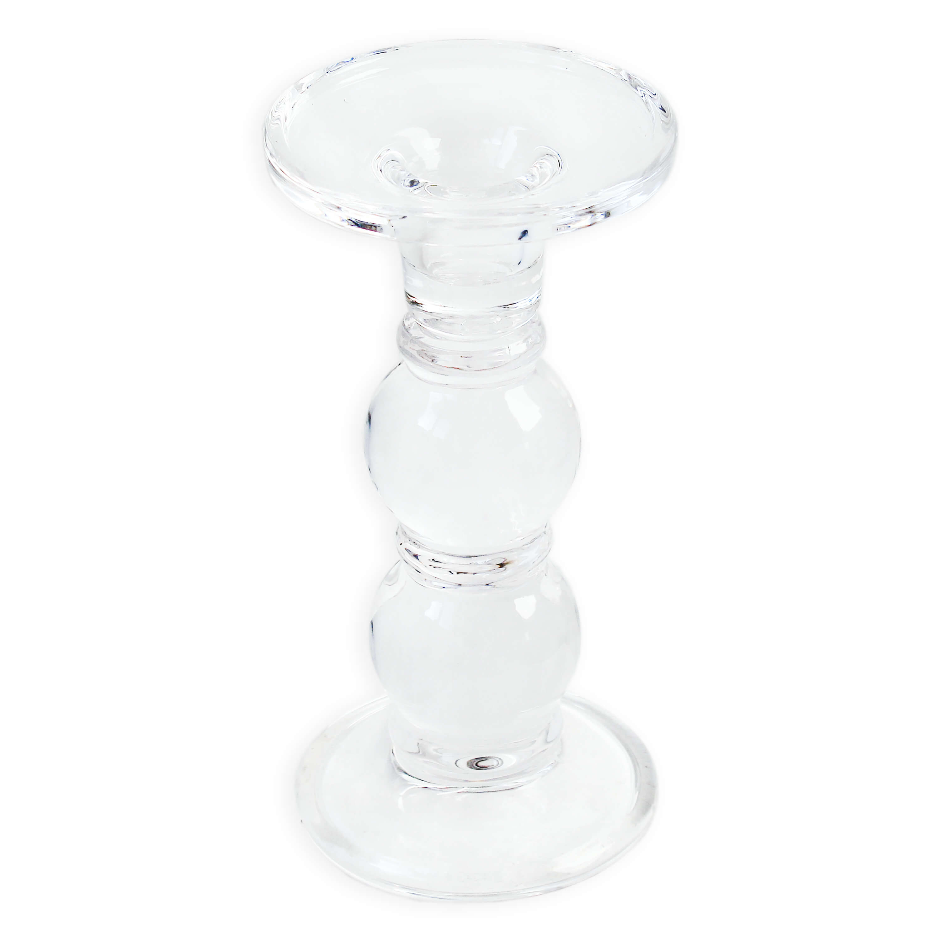 Sklo svícen na noze v.18x9cm čirý