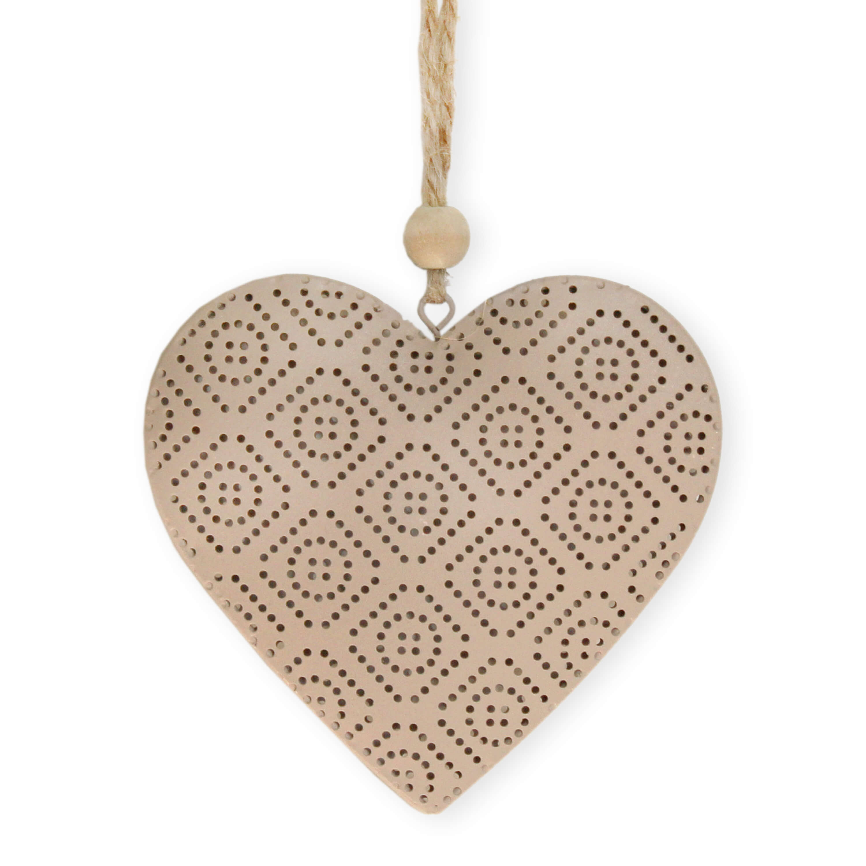 Srdce závěs kov pr.15cm růžové