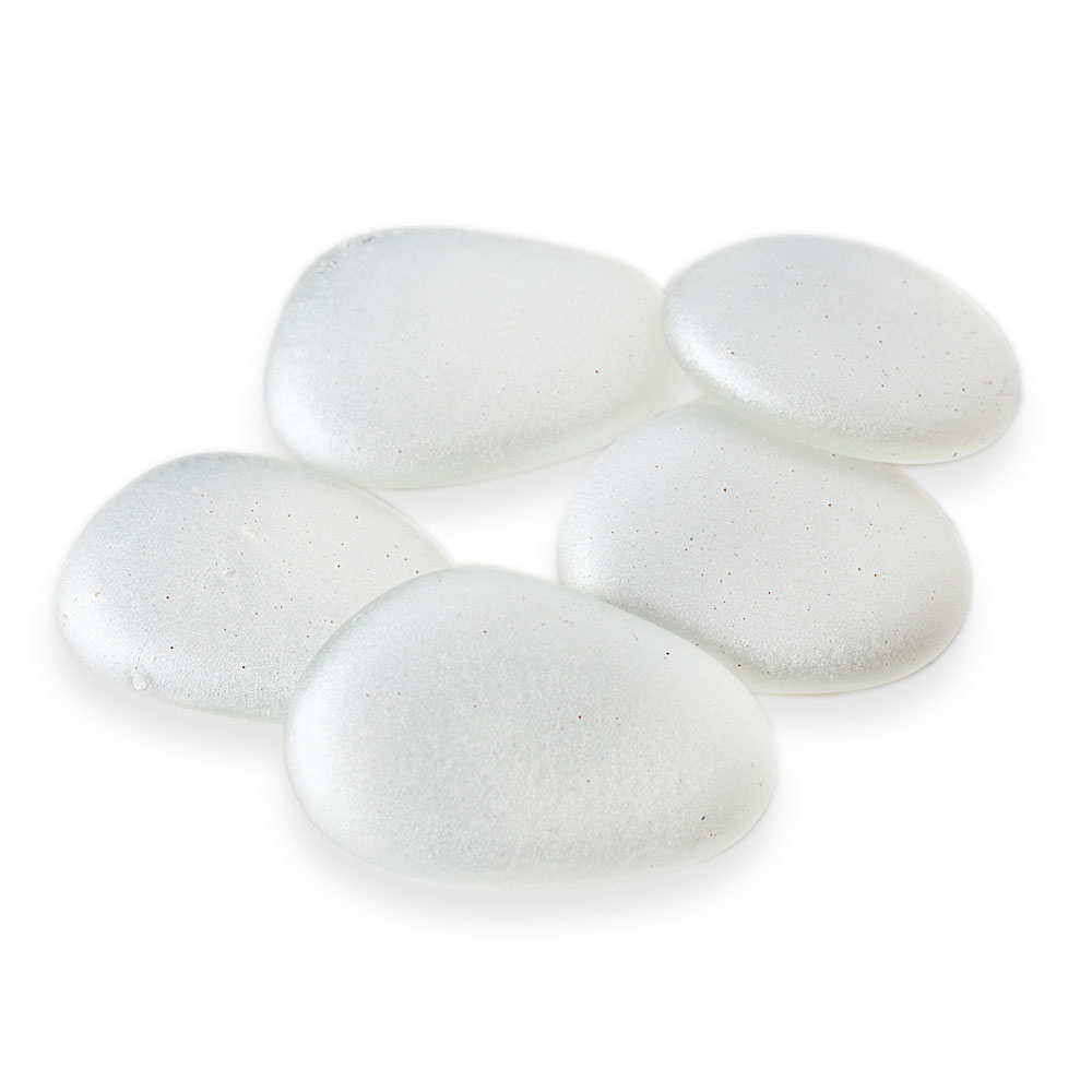 Nugety sklo ploché 300g metalická bílá