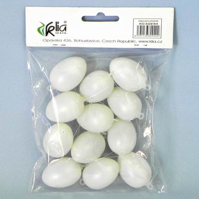 Vajíčka závěs pvc pr.4cm bílá S/12