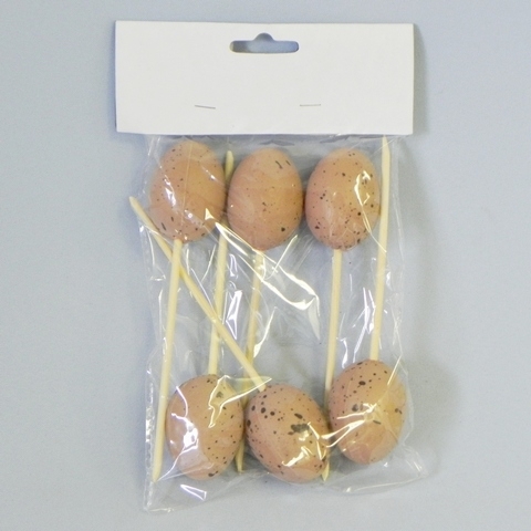 Vajíčko zápich plast pr.6cm natural S/6