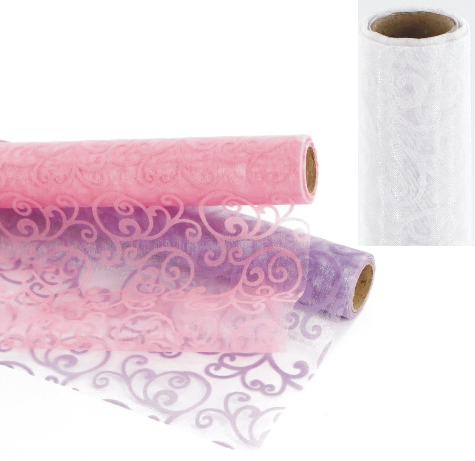 Organza s potiskem 36cm/5m bílá