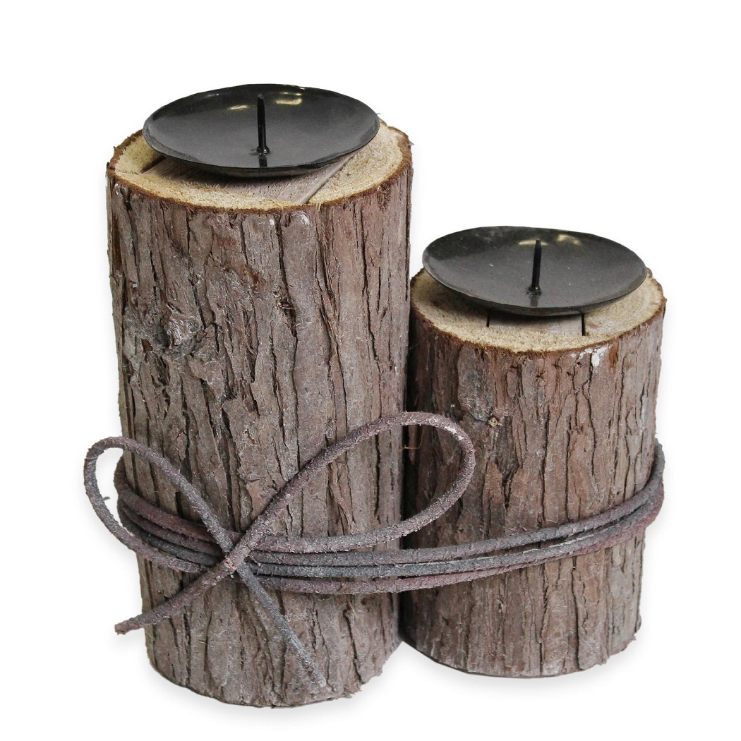 Svícen dřevo pr.10V16/20cm natural