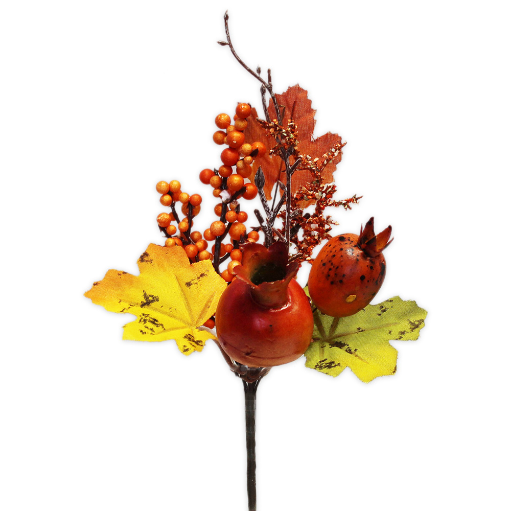 Větvička textil podzim 20cm oranž