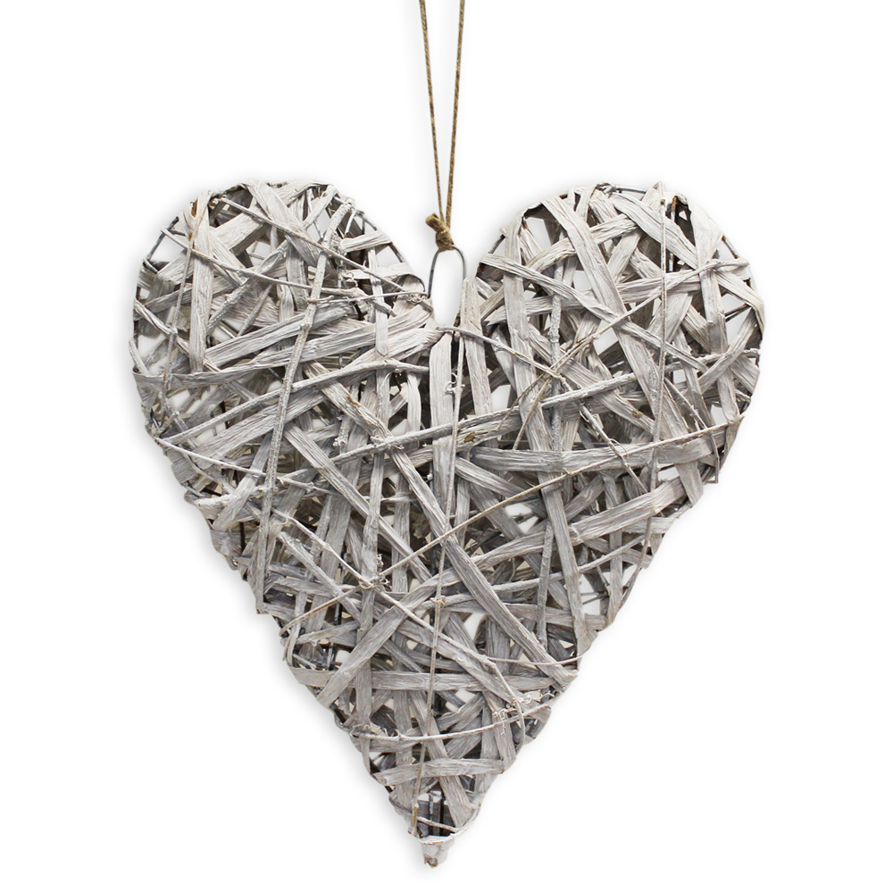Proutí srdce závěs dl.43x39cm šedé