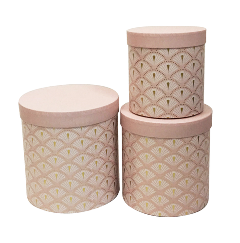 Flower box Art Deco vyšší pr.20cm růžový  S/3