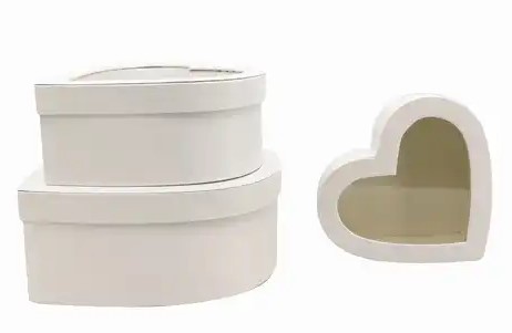 Flower boxy Srdce s okénkem š.30cm bílé S/3