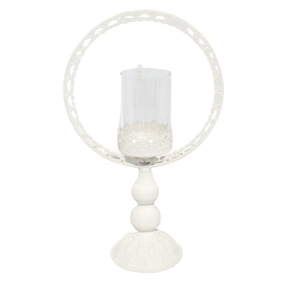 Svícen kov Portacero v.51x34,5cm bílý