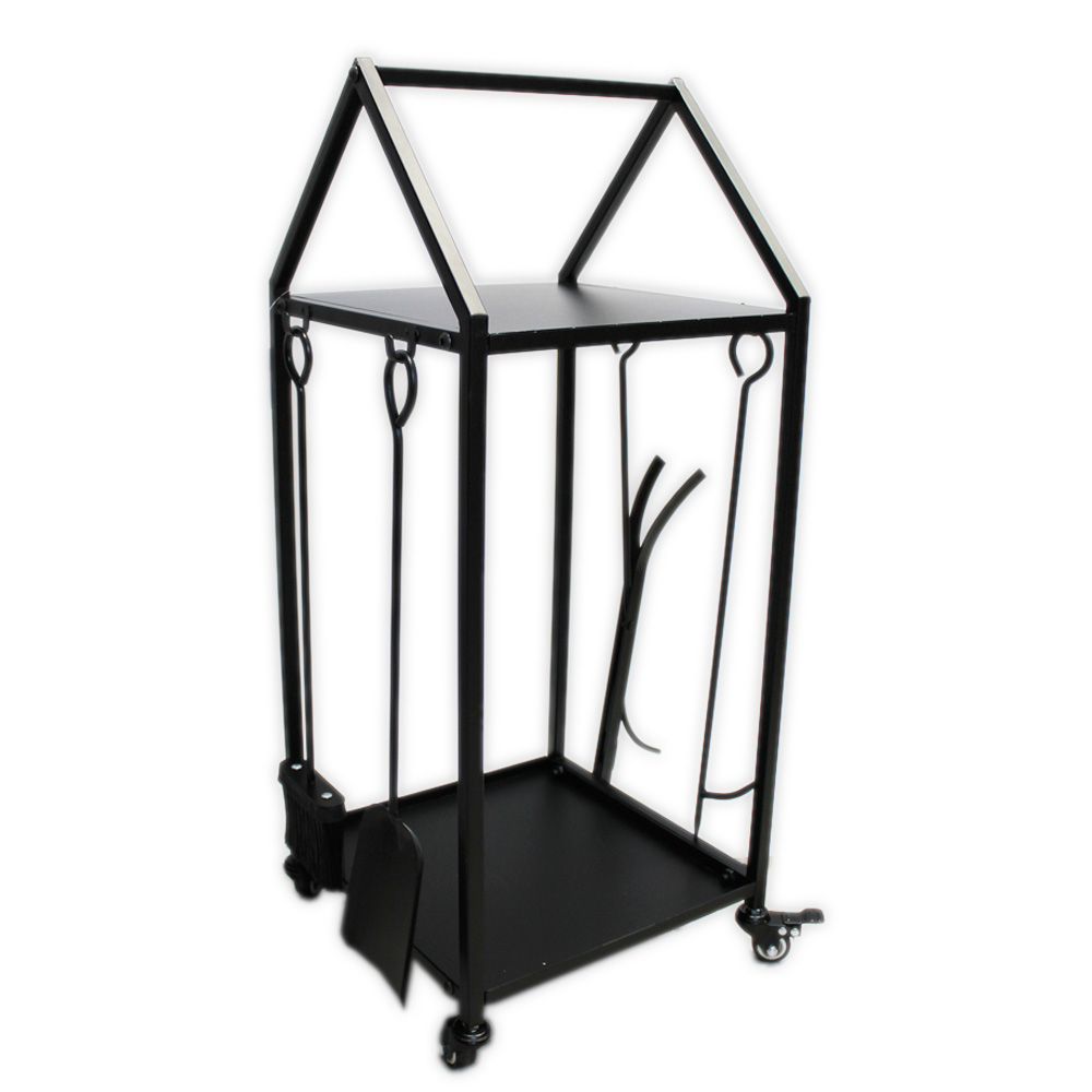 Stojan na dřevo/nářadí  kov v.85x35,5cm černý