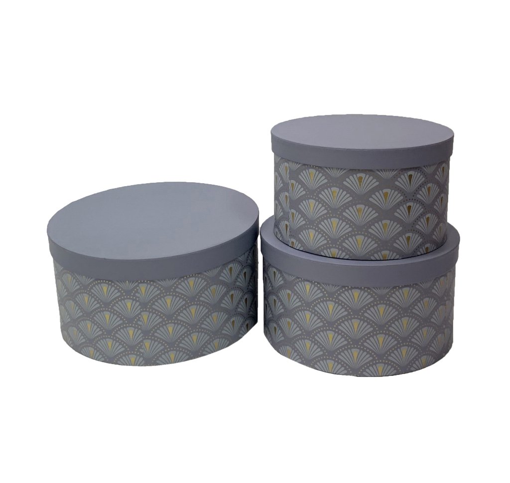 Flower box Art Deco šedý pr.24,5cm S/3