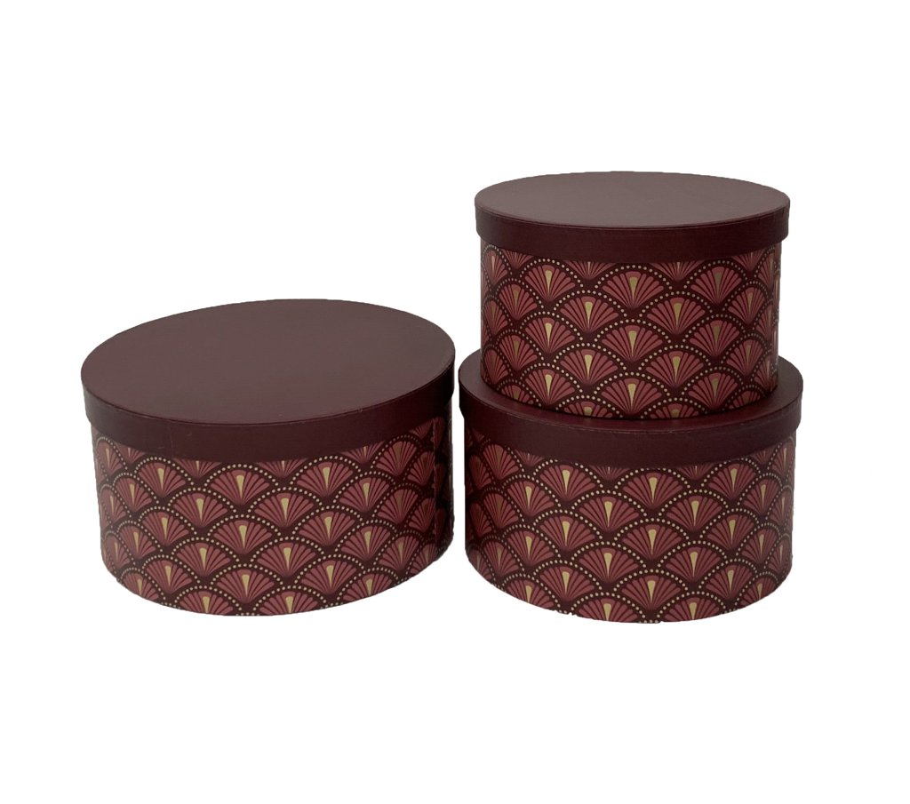 Flower box Art Deco bordó pr.24,5cm S/3