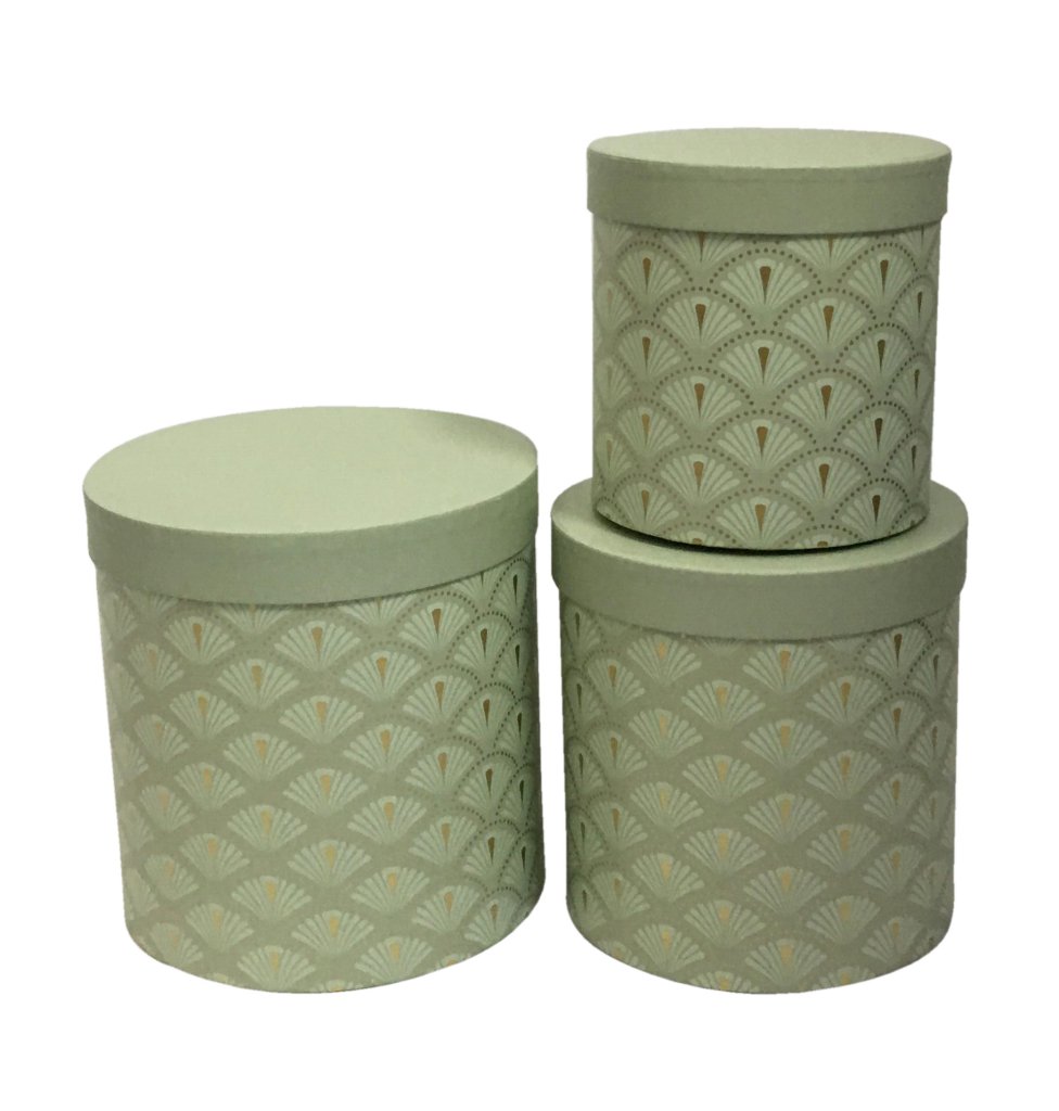 Flower box Art Deco vyšší pr.20cm zelený S/3