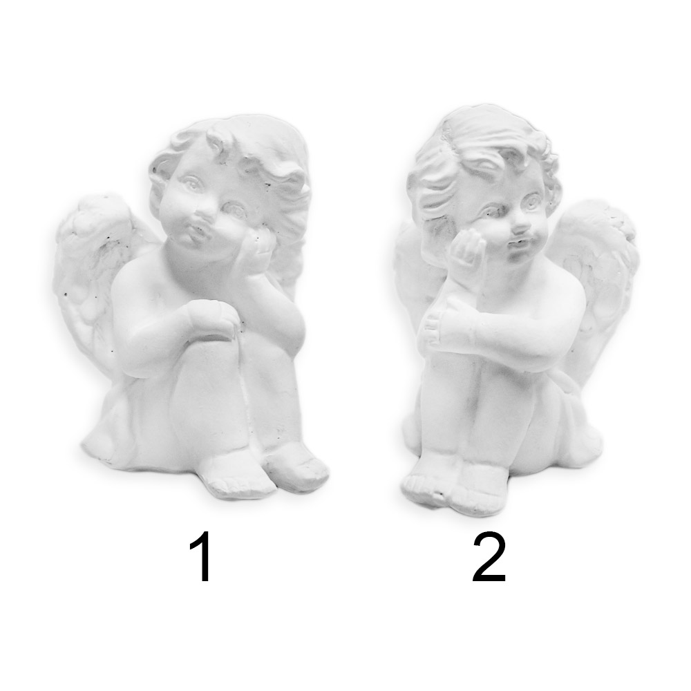 Anděl pietní polyresin 6cm bílá mix