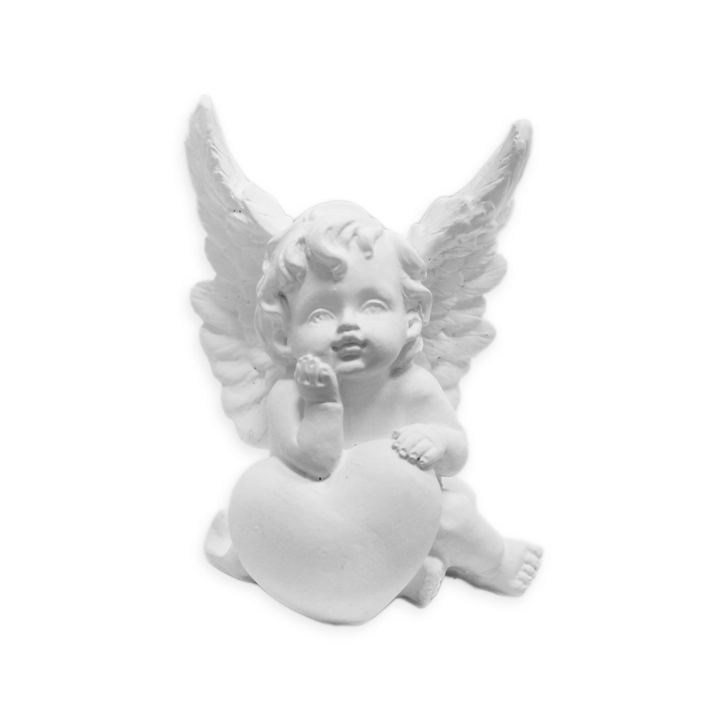 Anděl polyresin pietní v.8x5,5cm bílý