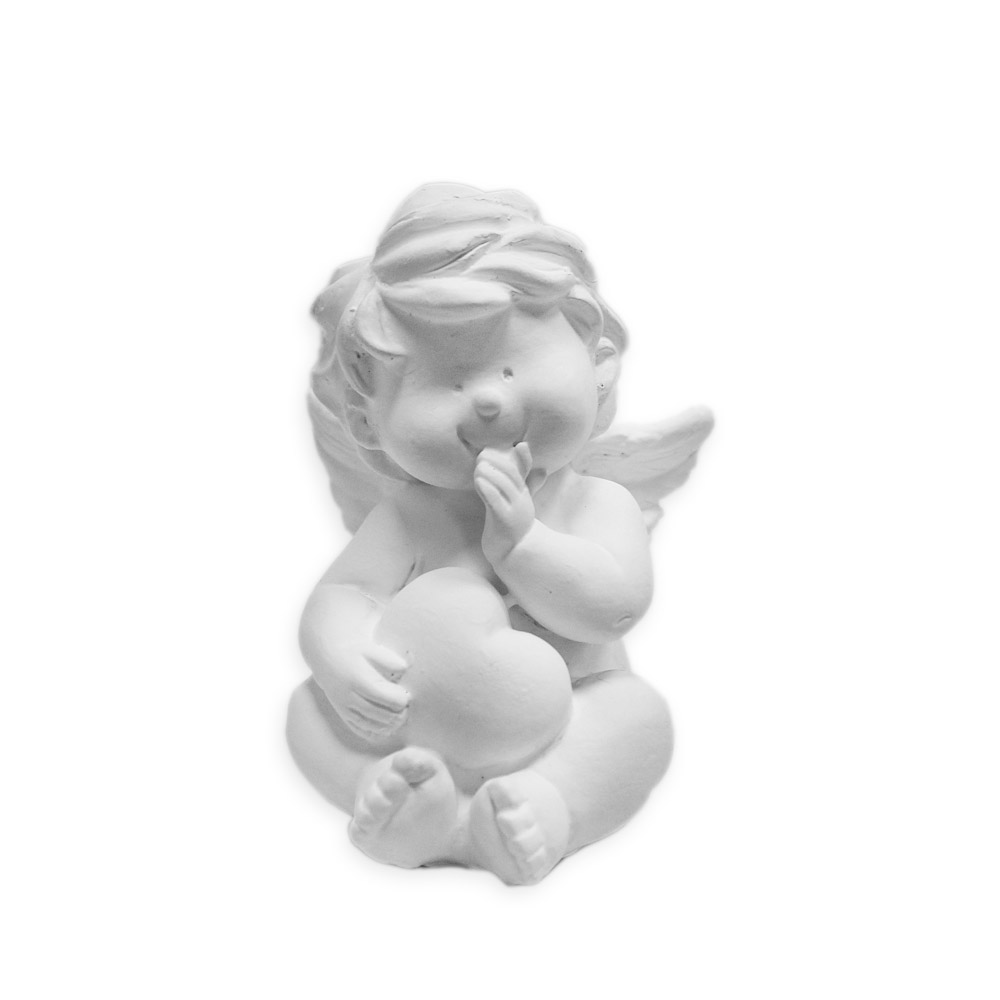 Anděl polyresin pietní v.7,5x6cm bílý