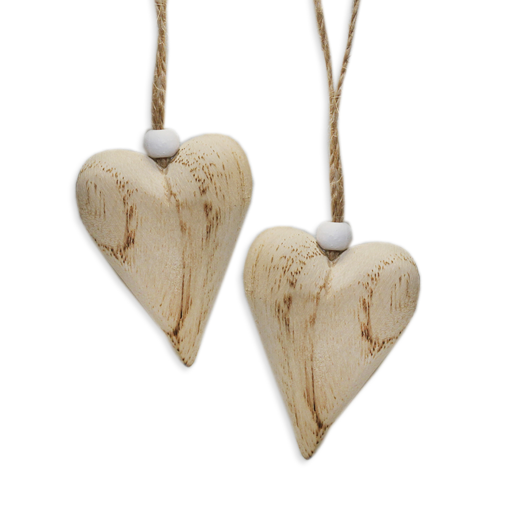 Srdce závěs dřevo pr.4cm natur S/4