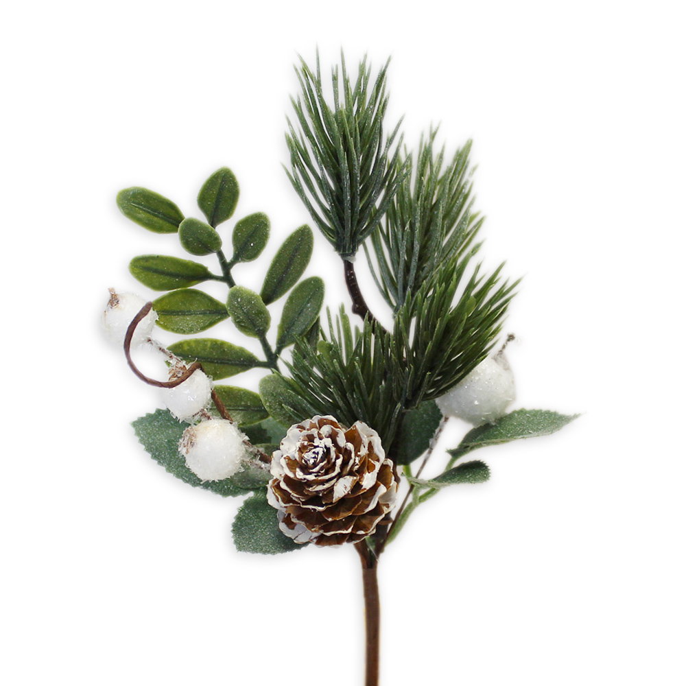 Vánoční zápich textil/pvc 17cm bílá