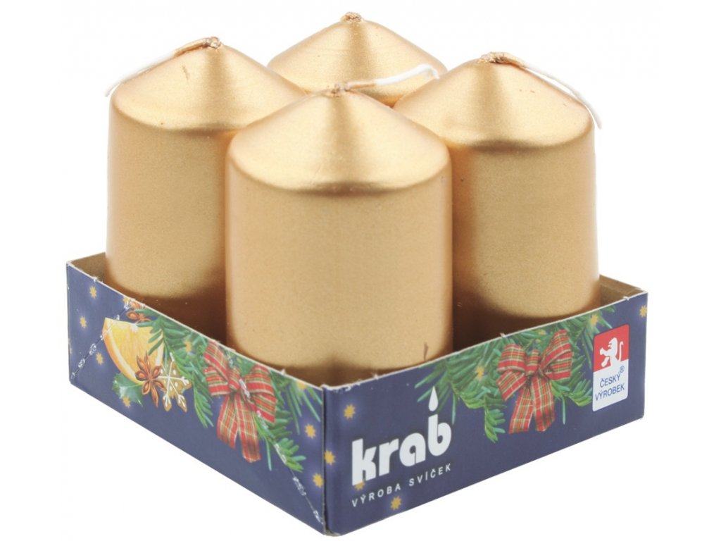 Adventní svíčky pr.40x80mm zlatý lak